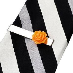 Orange Rose Tie Clip